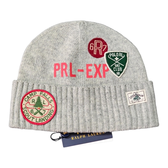 Polo by Ralph Lauren Gray Beanie with Colorful Patches